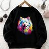 Kids Crewneck Sweatshirt, Colorful Dog Print Casual Long Sleeve Top