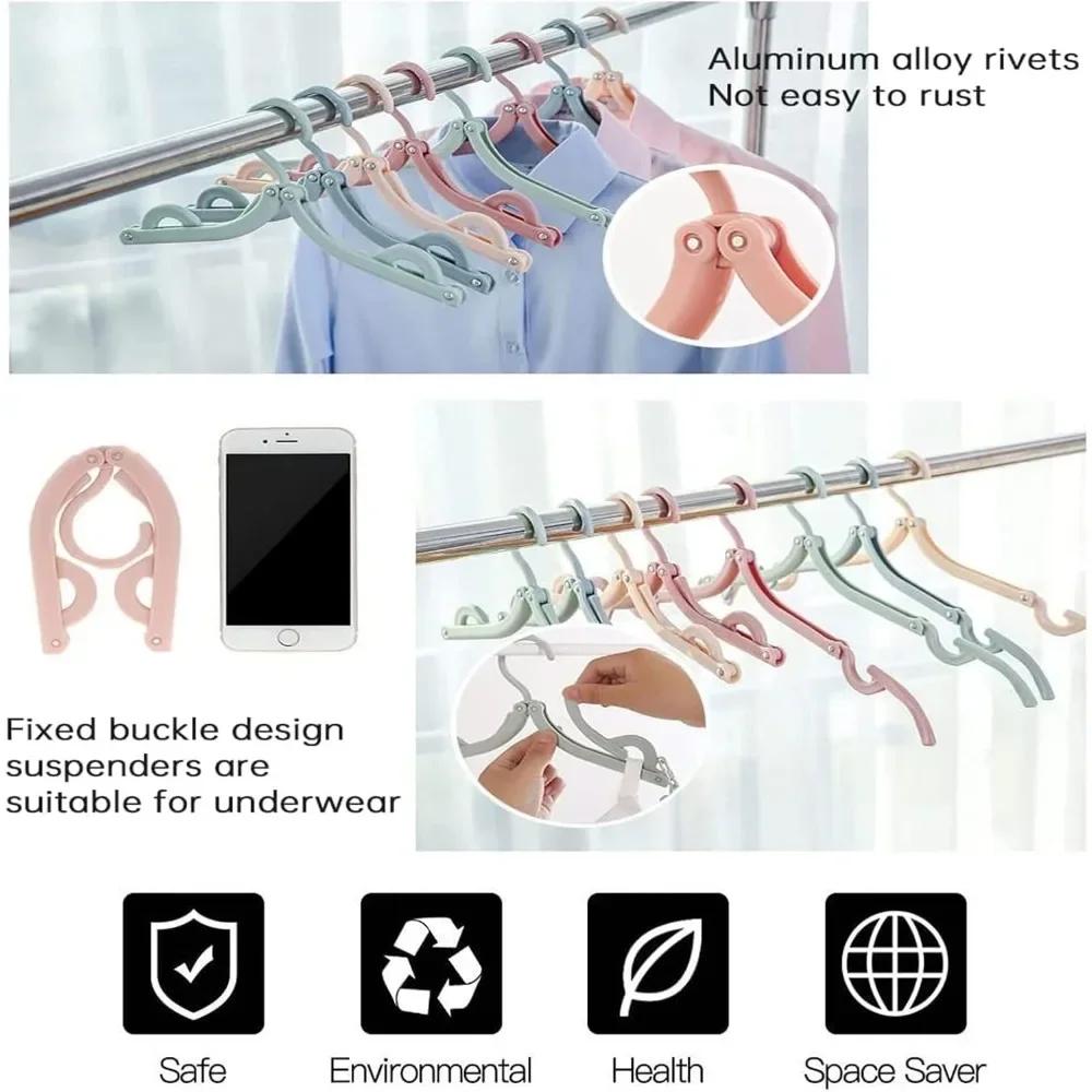 Plastic Folding Travel Hangers Space Saving Anti Slip Multifunctional Travel Accessories Home Hotel (Set of )