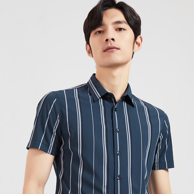 Men's Vintage Striped Short Sleeve Casual Shirt