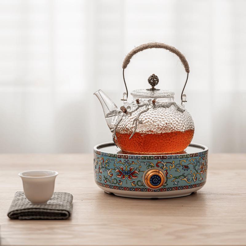 Chaxun Enamel Glass Health Kettle with Electric Base