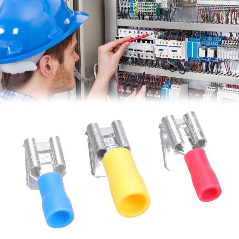Pack Of 30/40 Quick Disconnect Piggybacks Spades Connectors Half Insulated Crimps Terminals Crimps Terminals Assortment set