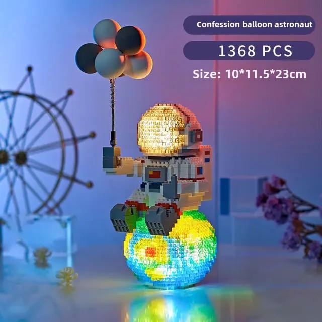 Astronaut Baustein Lit Space Mondsatellit Diamantbaustein Bauspielzeug Geeignet für Kinder