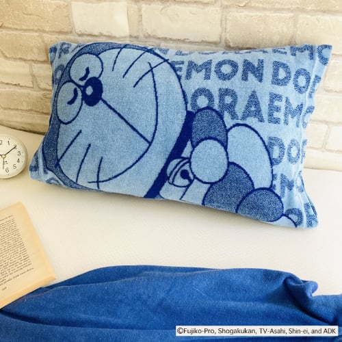 MORIPiLO Doraemon Pillowcase, Terry Fabric (Soft and Comfortable, Stretchy Pillowcase), 43x63cm (13x23 inches), 35x50cm (19x20 inches), Suitable for P