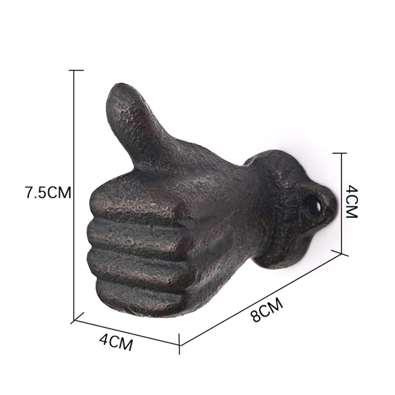 Vintage Daumen Handfläche Arm Gusseisen Dekorativer Haken Geeignet zum Aufhängen von Hüten Geschenk Multifunktionale Wanddekoration