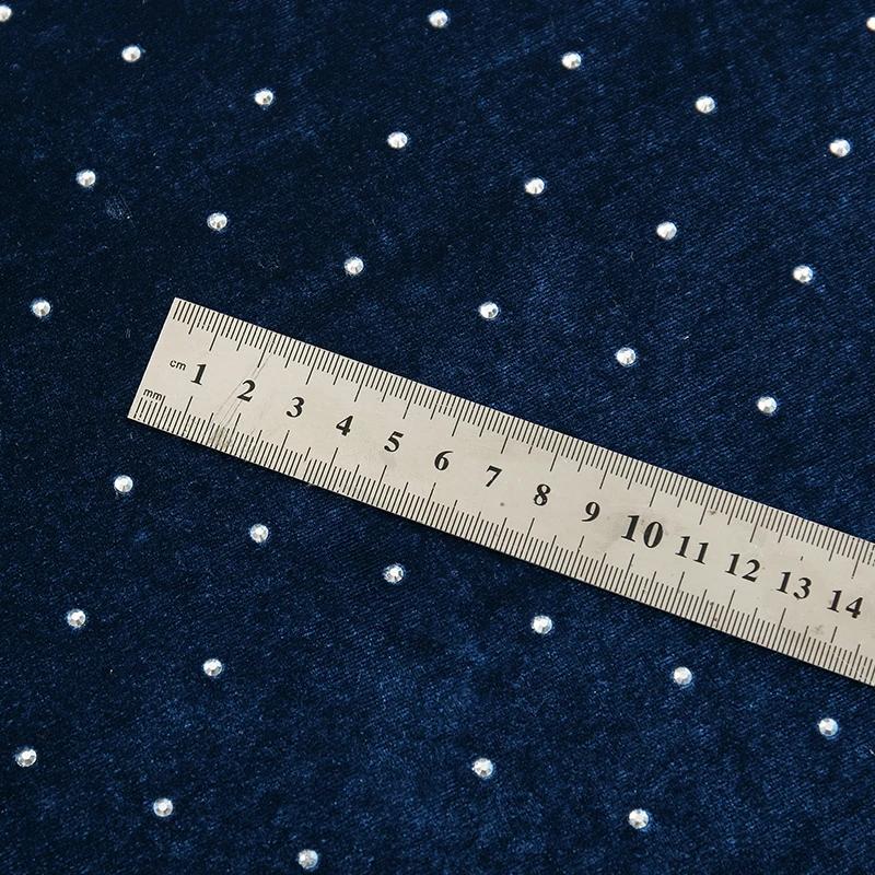 150x45/180cm Elastic Knitted Rhinestone Velvet Fabric For Evening Dresses, Stage Clothes Christmas Decoration Fabrics TJ20611