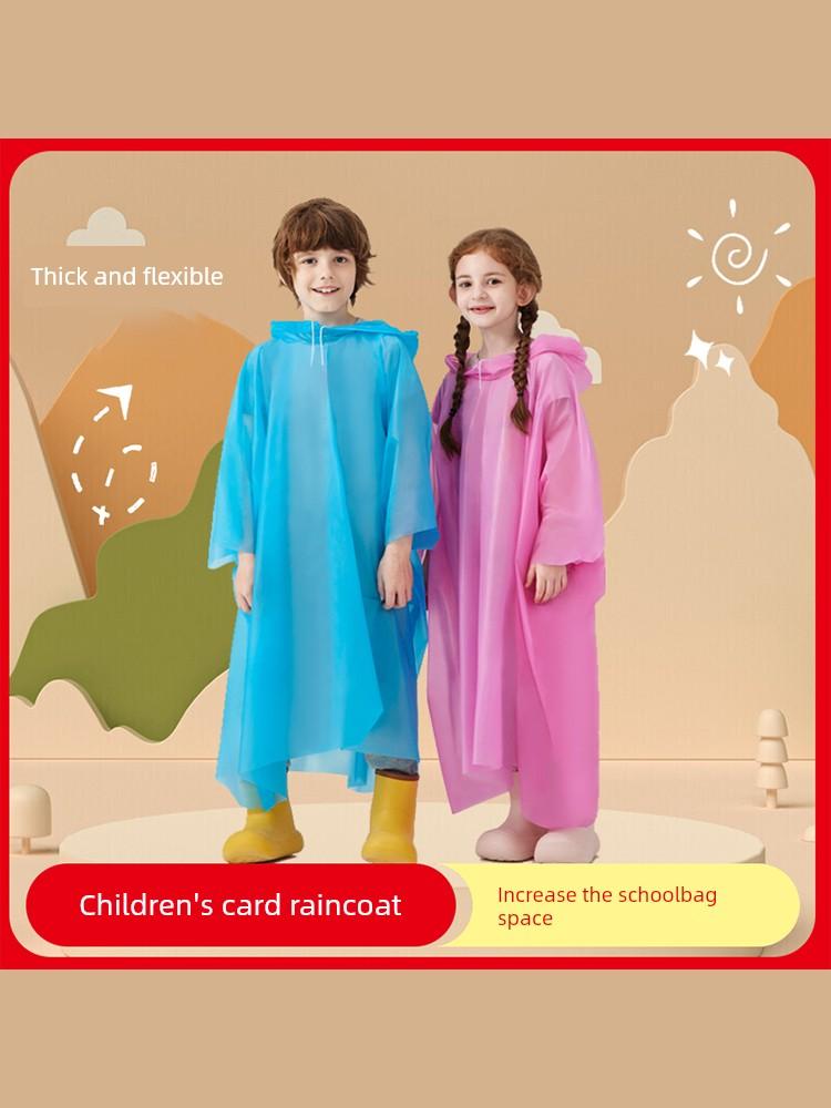 Children's Disposable Raincoat, Full-Body Portable Poncho for Kindergarten Students, Boys and Girls, Elementary School Students, with Thickened