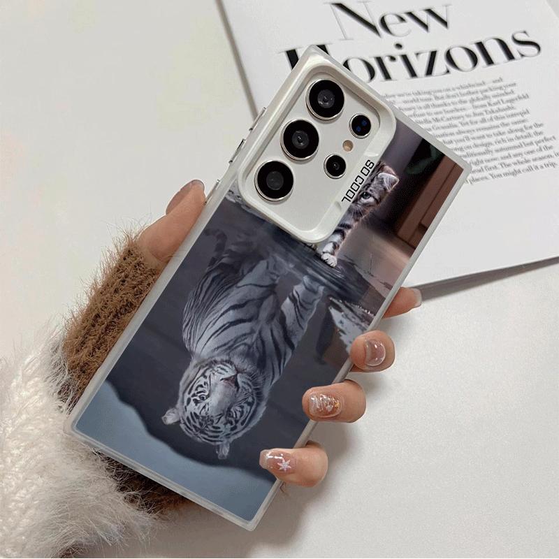 

Cat Reflects Tiger Cool Soft Phone Case for Samsung Galaxy S24 S25 FE S26 Edge S23 Ultra S22 Plus S21 + Shockproof Cover Back Sh Samsung S23