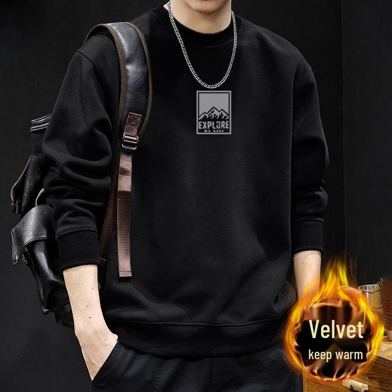 Men's Loose Trendy Round Neck Hoodie Jacket for Spring and Autumn - New Couple Outfit