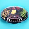 Versatile Snack Fruit Tray Plastic Tray with Compartments Plastic Round Snacks Fruit Storage Box with Lid 6 for Party