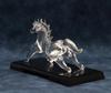 Glass Square Good Fortune Prayer Glass Horse Running - A Symbol of Vitality, Action, and Energy To Enhance Success (Large) Running Glass with Display