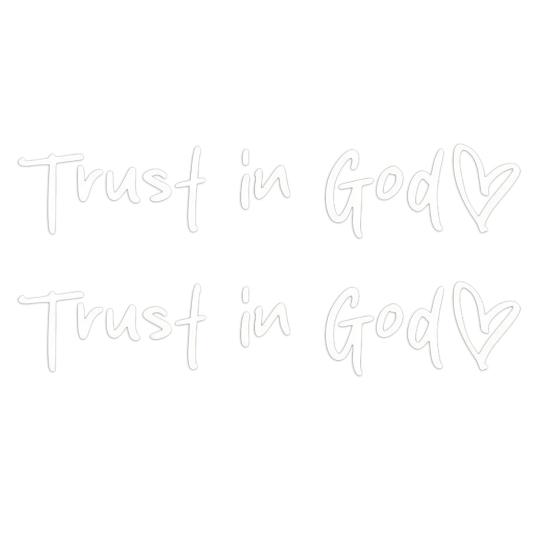 2/4/6/8Pcs Trust in God Rearview Mirror Stickers Strong Stickiness Waterproof Self Adhesive Car Decals Automotive Exterior Decals