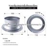 Square to Round Metal Duct Connector for Range Hood, 75-250# Clamp Connection Flange