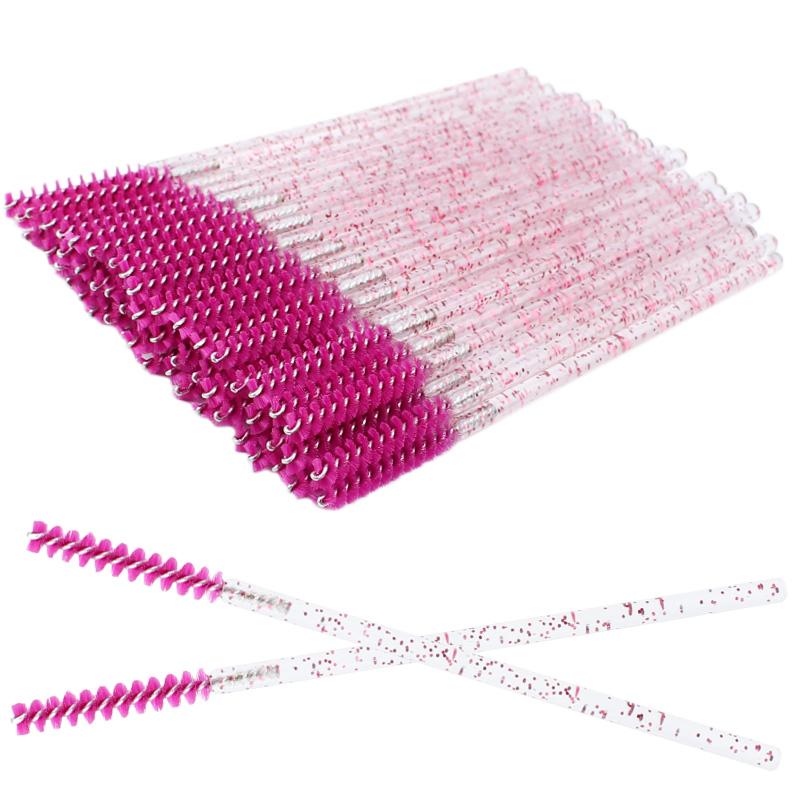 50pcs Disposable Skinny Mascara Wands Mini Crystal Eyelash Brushes Micro Brush Lash Extension Supplies Mini Lash Brush eyelashes