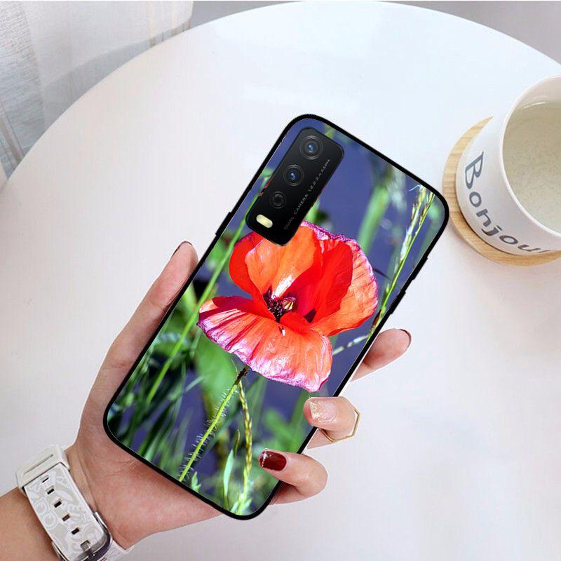 Poppy Flower Funda Phone Cover For Vivo Y31 Y30 Y33S Y11S Y12S Y17 Y20 Y20S Y21 Y21S Y1S Y53S Y15 Y19 Y91C V23 5G Cases Coque