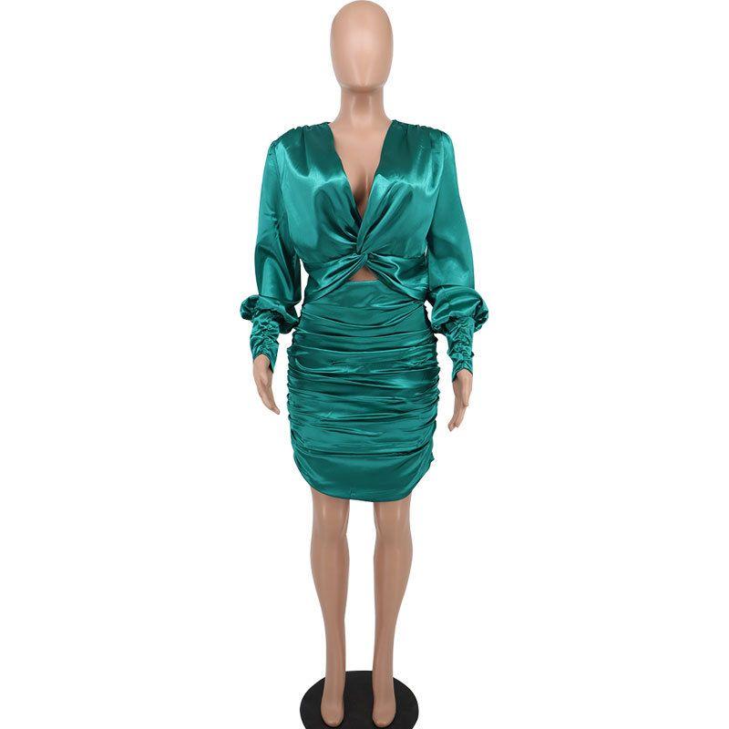 Women Sexy Dress Solid Color Elegant Commuter Dress European and American Women Skirts