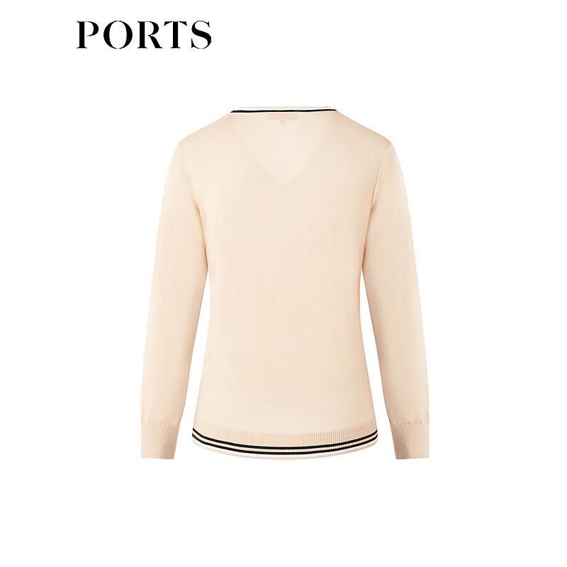 PORTS Women's V-Neck Long Sleeve Wool Knit Pullover