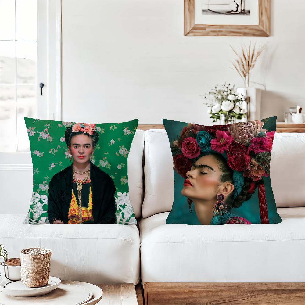 Cartoon F-Frida Art K-Kahlo Pillow Case Suitable For Bedrooms Living Rooms Cars Home Decoration