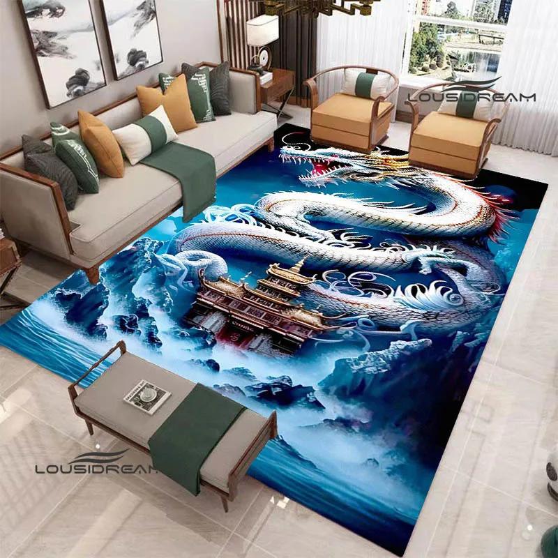 3D Retro dragon printed carpet kitchen mats Non -slip carpet outdoor carpets area rug bedroom decor birthday gift