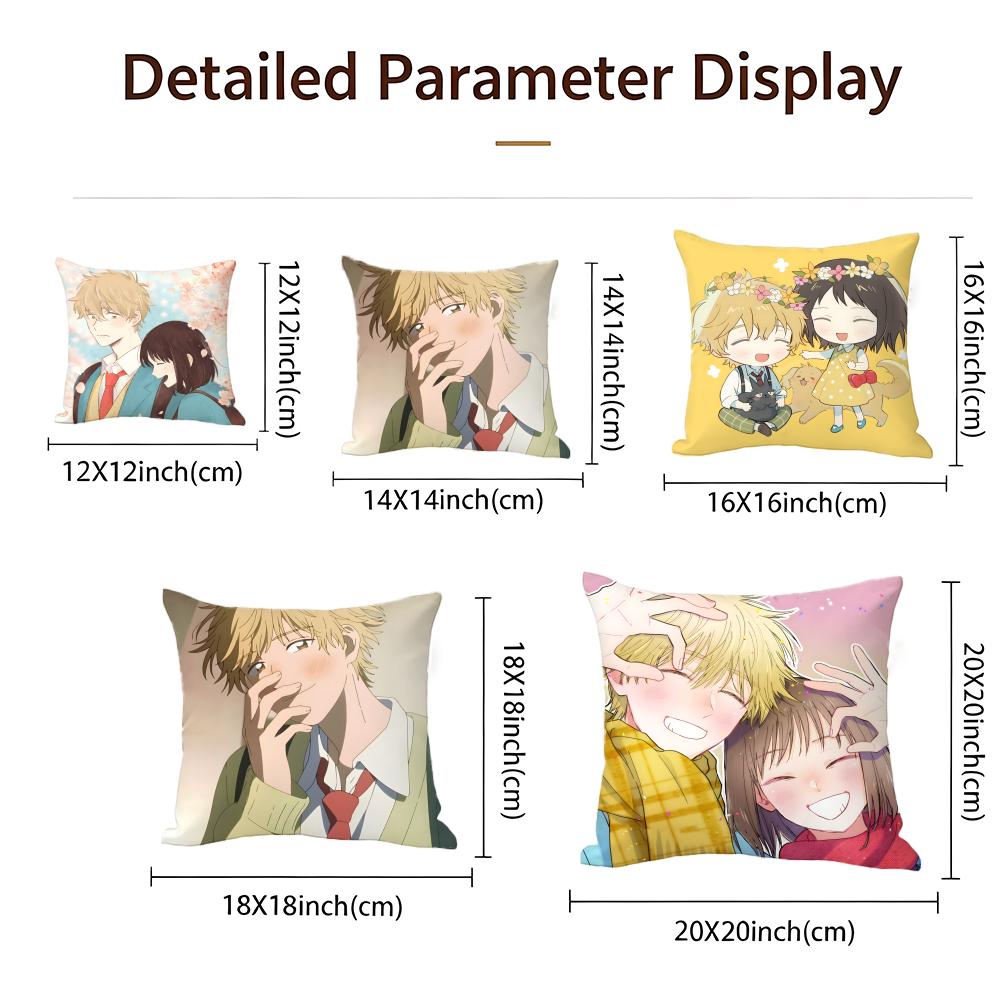 Anime Skip And Loafer Cushion Cover Cushion Cover Set 4Pcs 50X50 45X45 40X40 Pillowcase Decorative Sofa Home Decor
