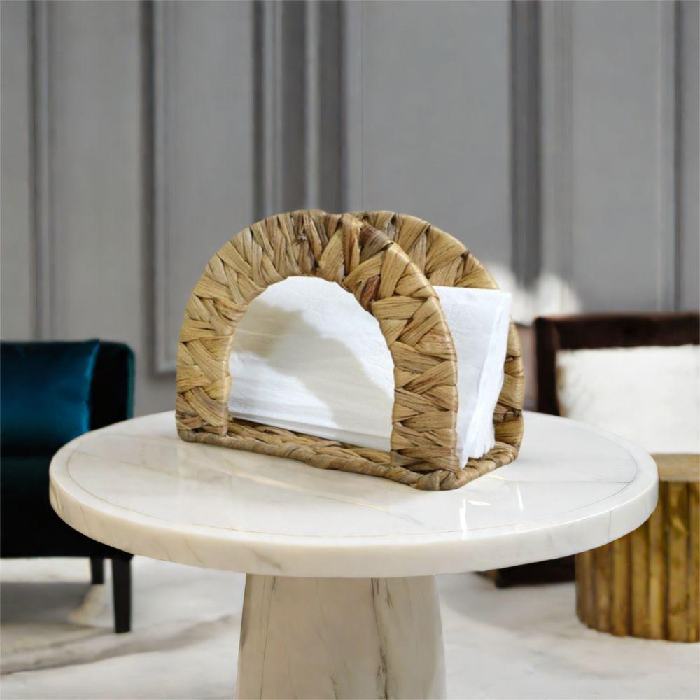 Handmade Woven Napkin Holder Non-slip Bottom Vertical Paper Storage Rack Restaurant