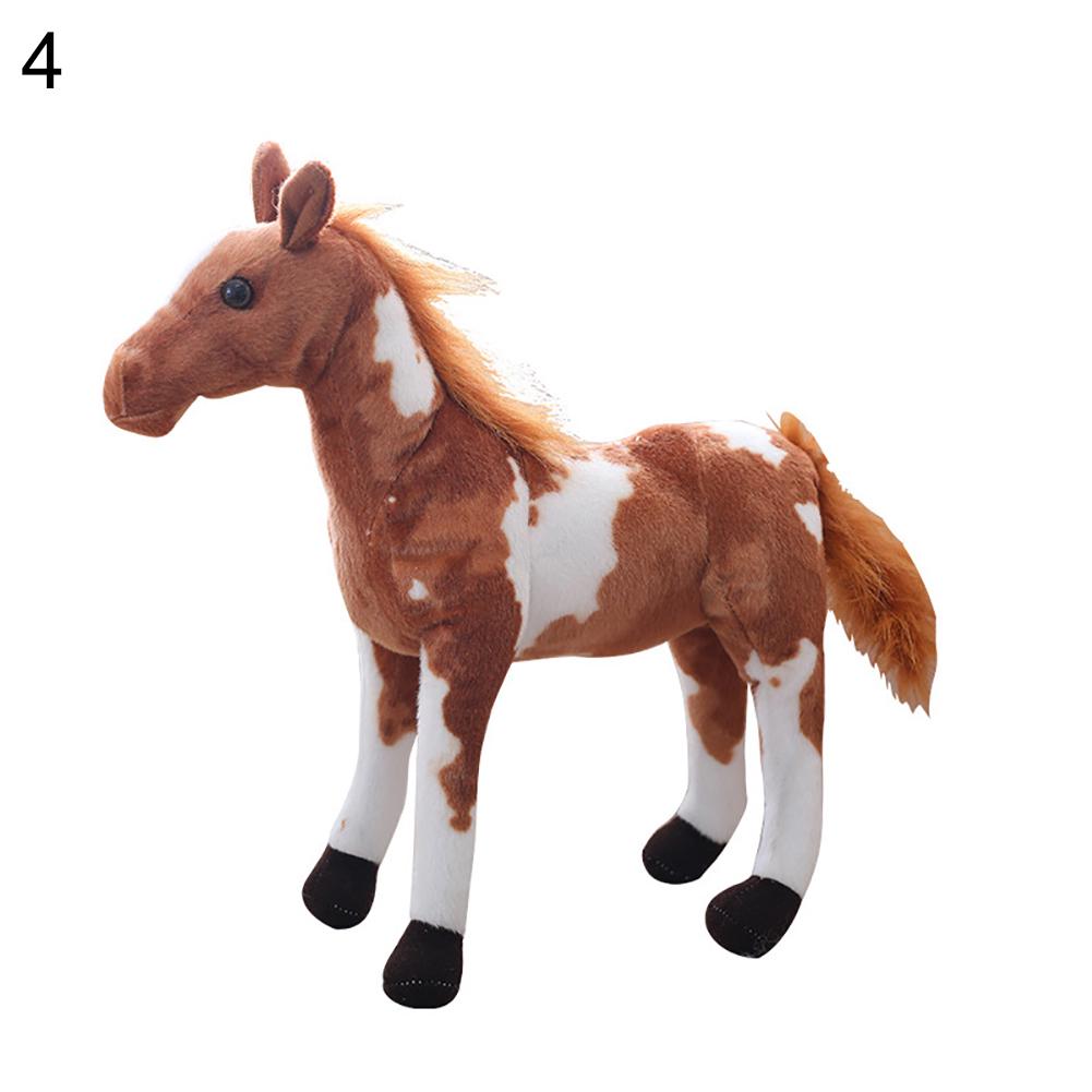 3D Simulation Horse Animal Plush Stuffed Doll Kids Toy Room Decor Photo Props