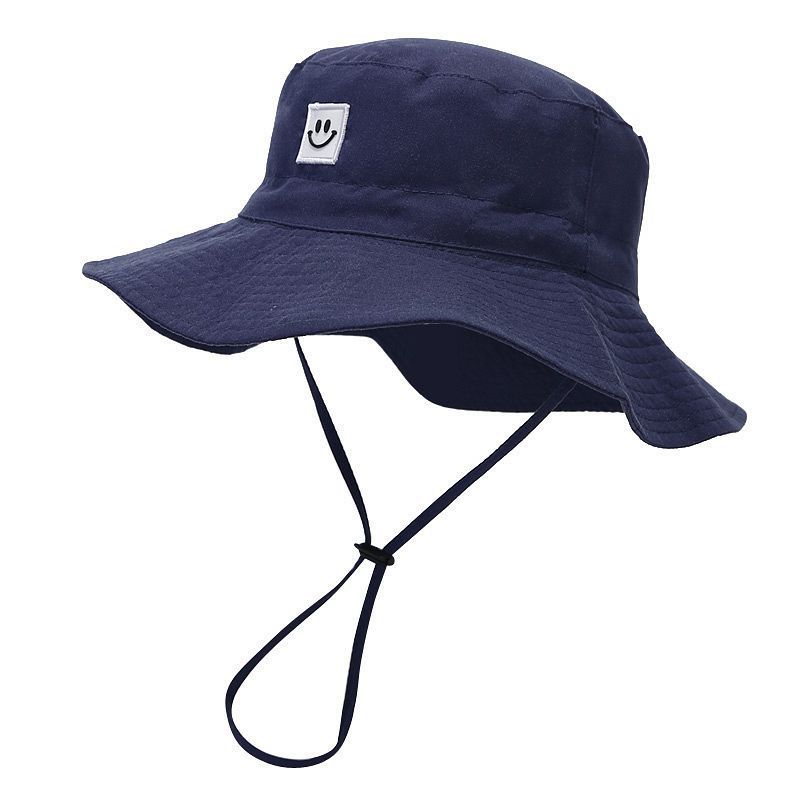 Baby Mädchen Kinder Sonnenhut mit einfarbigem lächelndem Gesicht Stickerei Design für Sommer Outdoor Schutz