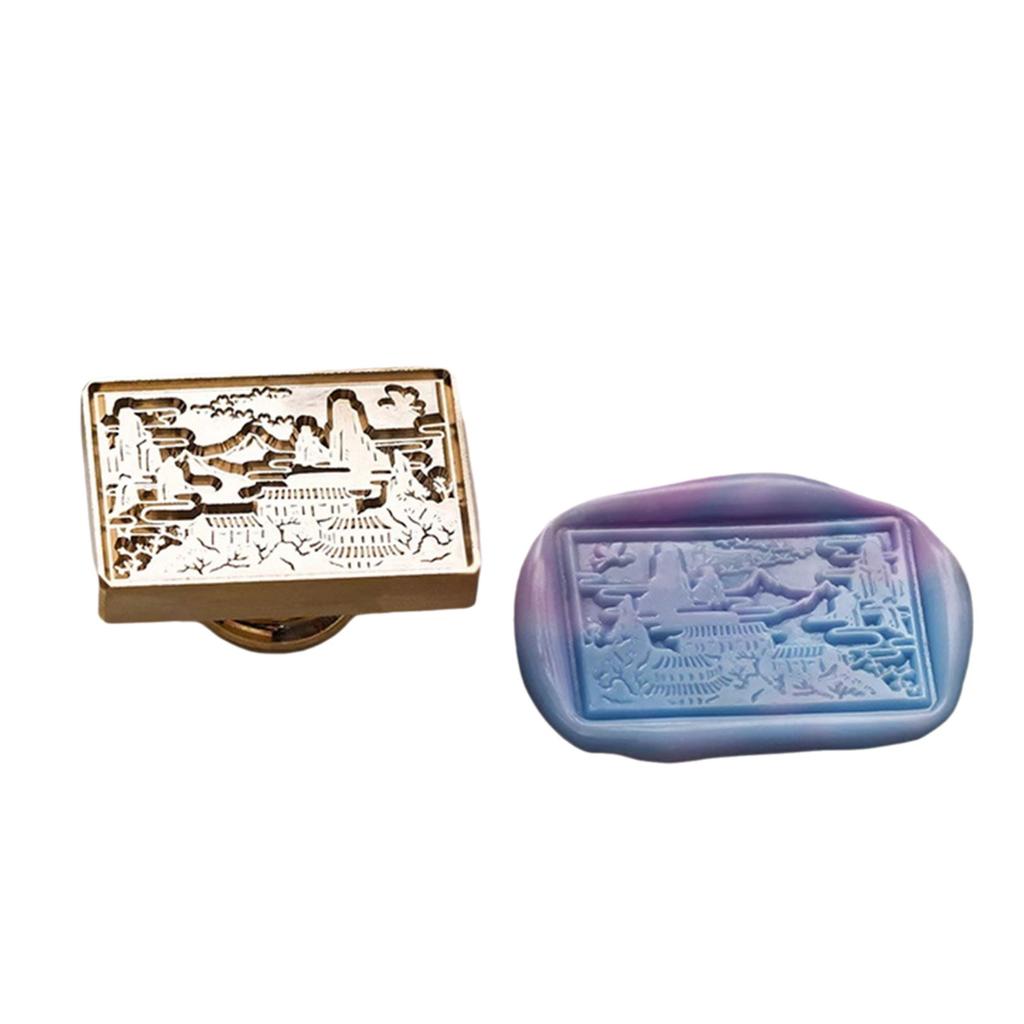 Antique Embossed Seal Stamp Head  with Umbrella Fish Flower Heart Pattern for Seal Envelope Card Scrapbook Decoration