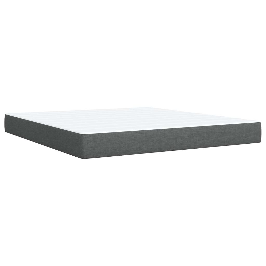 Box Spring Bed with Mattress Dark Gray 180 x 200 cm Fabric