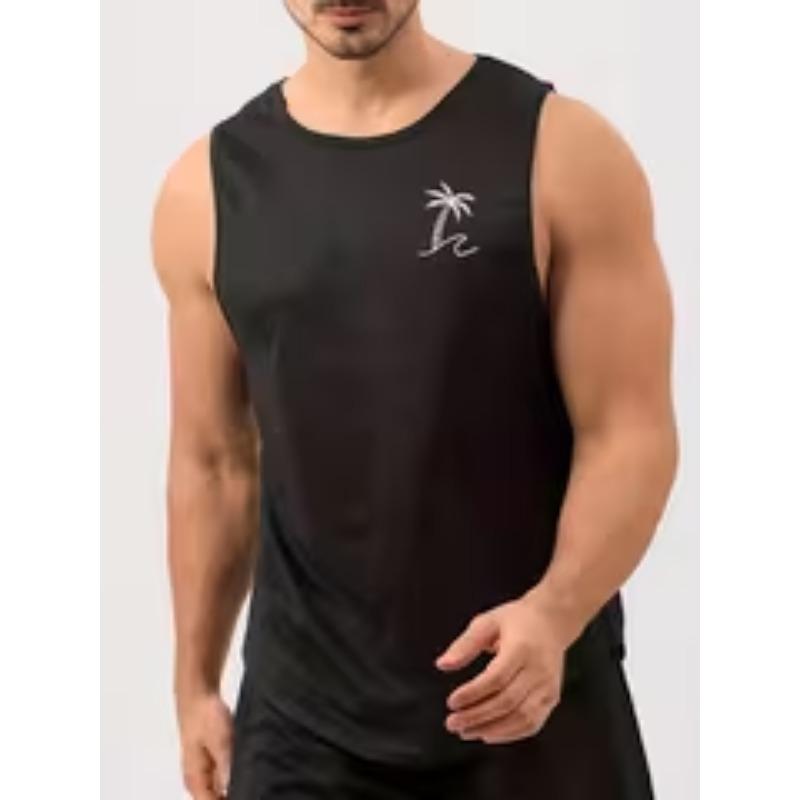 Herren Plus Size Schwarz-Grün Kontraststreifen Ärmelloses T-Shirt - Lockerer Schnitt Sommer Fitnessstudio & Freizeit