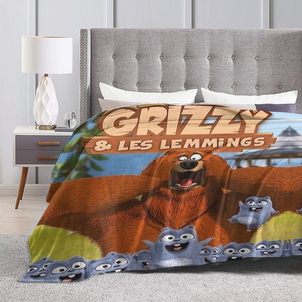 Grizzy Et Les Lemmings Blanket Soft Warm Flannel Throw Blanket Bedding for Bed Living room Picnic Travel Home Sofa
