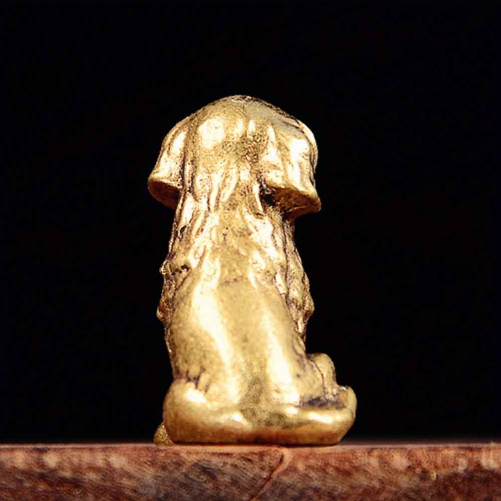 1PC Brass Ornaments Prosperous Brass Dog Personalized Vintage Solid Zodiac Dog Ornaments Tea Favor Desktop Ornaments Decoration