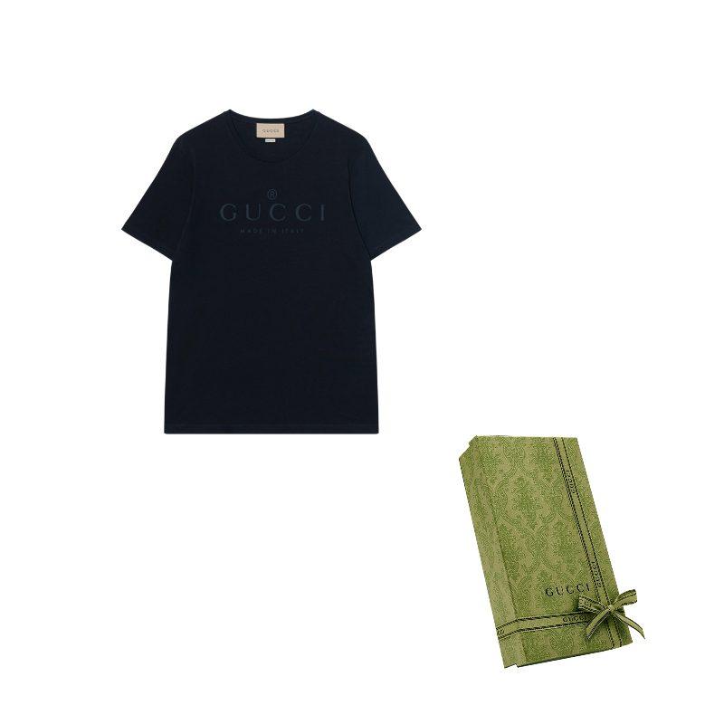 Gucci T Shirts Men's Black Crew Neck Moderate 441685-X3A80-1000