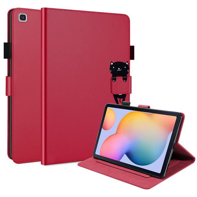 

Чехол для планшета Coque Pour Samsung Dock Lite Cute Kawaii Cat Красноокрашенный чехол для планшета Pour Samsung Galaxy Tab Dock Lite Sm-p610 P615 Магнитный чехол красный