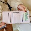 PVC Lady Short PU Wallet Portable Triple Fold Card Bag Versatile Cartoon Rabbit Purses  Work