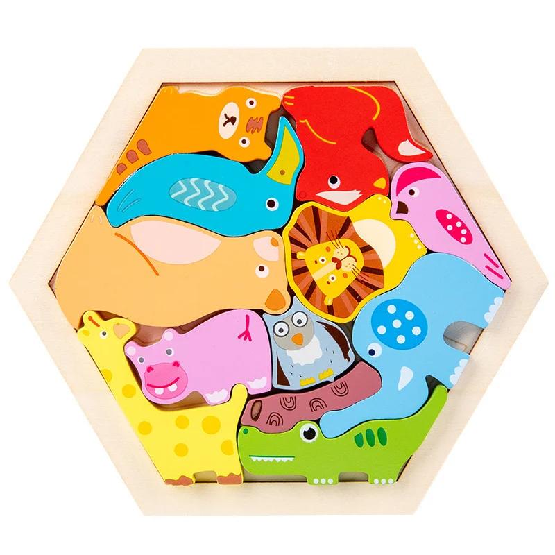 Šestihranné mimozemské šachy Tangram Puzzle Brainstorming 11dílné blokové puzzle Puzzle Klasické puzzle dětské hračky