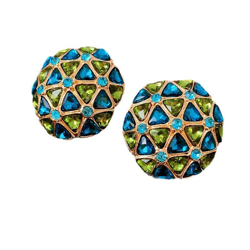 Silver Needle Diamond Round Stud Earrings Court Style Light Luxury Exquisite Earrings Design Sense Niche Earrings