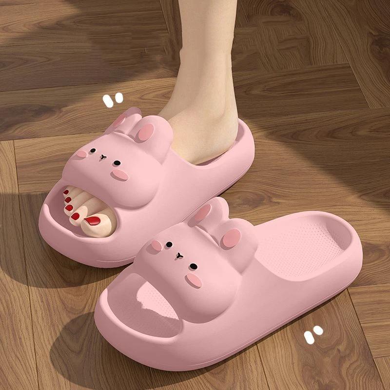 Women Summer Concise Slippers Men Soft Home Slides Couples Bathroom Non-slip Sandals Adults Comfortable Outdoor Beach Shoes