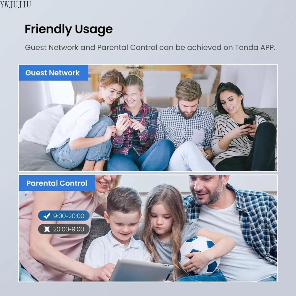 Tenda AC8 5.0 AC1200 Dual-band Gigabit Wireless Router WiFi Support IPV6 Home Coverage Dual Band Smart APP Router 1200mbps