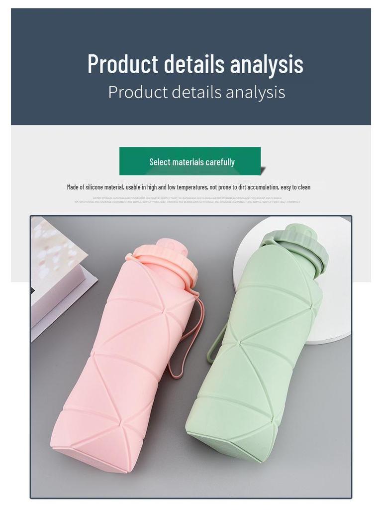 Silicone Foldable Water Cup: Heat-Resistant, Drop-Proof, Portable, Telescopic Kettle with Box for Outdoor Sports and Travel