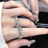 Irregular Diamond-Set Thorn Open Ring, Niche Design, Light Luxury, High-End Personality, Sweet And Cool Zircon Index Finger Ring, Female