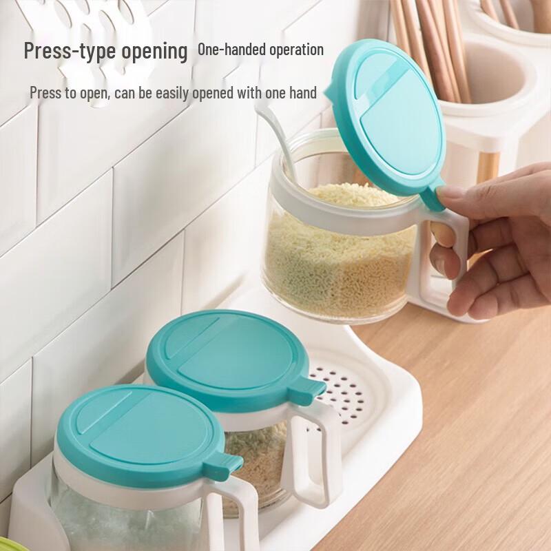 CHAHUA Glass Seasoning Jar & Oil Pot Set with Rack