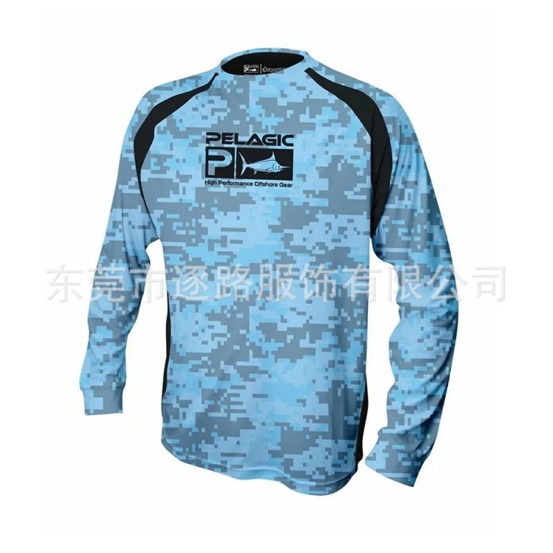Long Sleeve Fishing Shirt Men UV Protection Breathable Quick Dry Outdoor T-Shirt