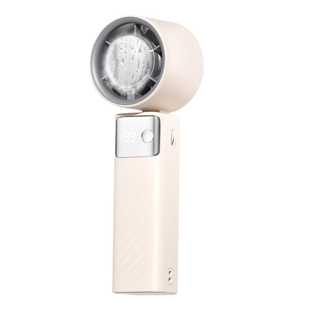 Portable Mini Folding Fan with LED Display Lightweight USB Rechargeable Personal Turbo Fan for Camping and Hiking