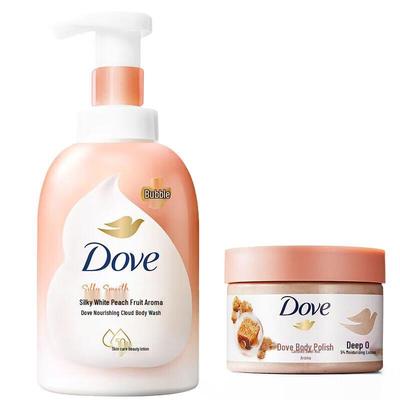 White Peach Foaming Shower Mousse & Coconut Body Scrub Set