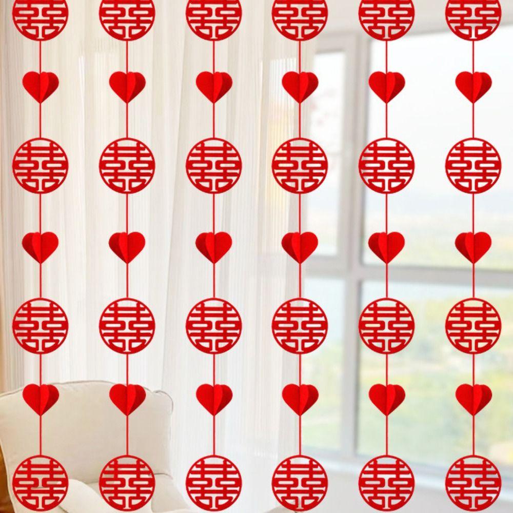 

5Pcs/Set 3D Wedding Curtain Lacework DIY Marriage Hanging Ornaments Bedhead Decor