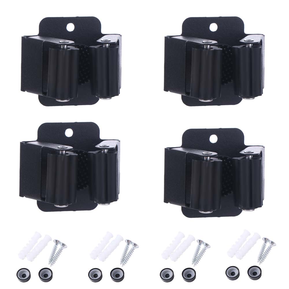 4Pcs with Screws Mop Storage Clips Rack Wall Mounted Brush Broom Hanger  Shelf Accessories