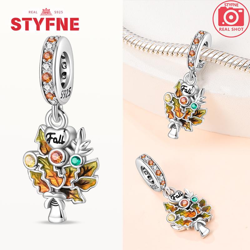 New Charm Copperorange Harvest Charms Pumpkin Heart Beads For Diy Original Bracelet For Women Fine Jewelry Making Gift