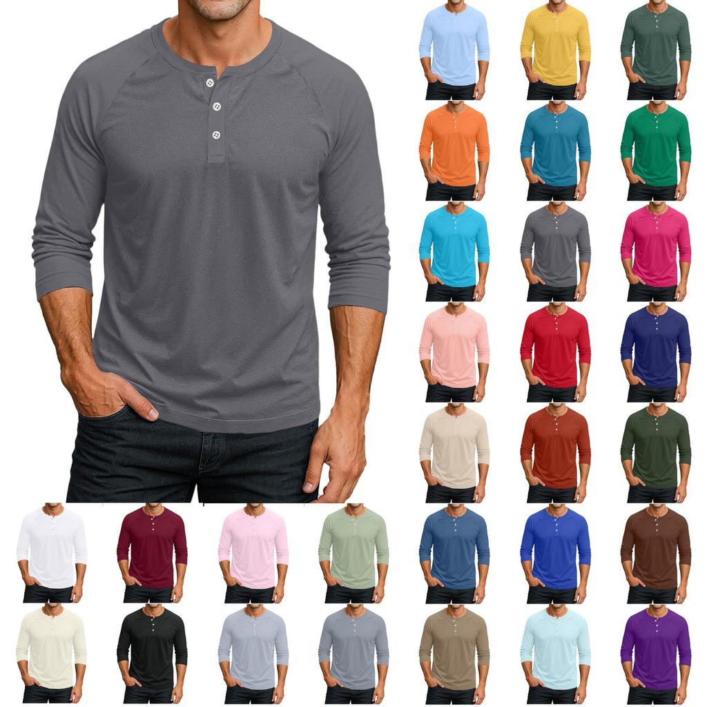 Herrtopp med raglanärm och trekvartsärm