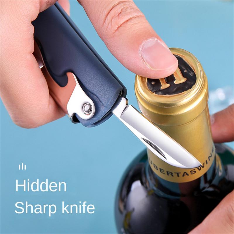 

Multi-Functional 4 In 1 Bottle Openers Stainless Steel Wine Cork Screw Corkscrew Beer Cap Remover Kitchen Gadget Bar Accessories