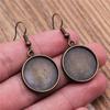 Drop & Dangle Earring Round Ear Hook Glass Cabochon Base Setting Tray Minimalist Jewelry ComponentsEarring Size 18x19mm QE025